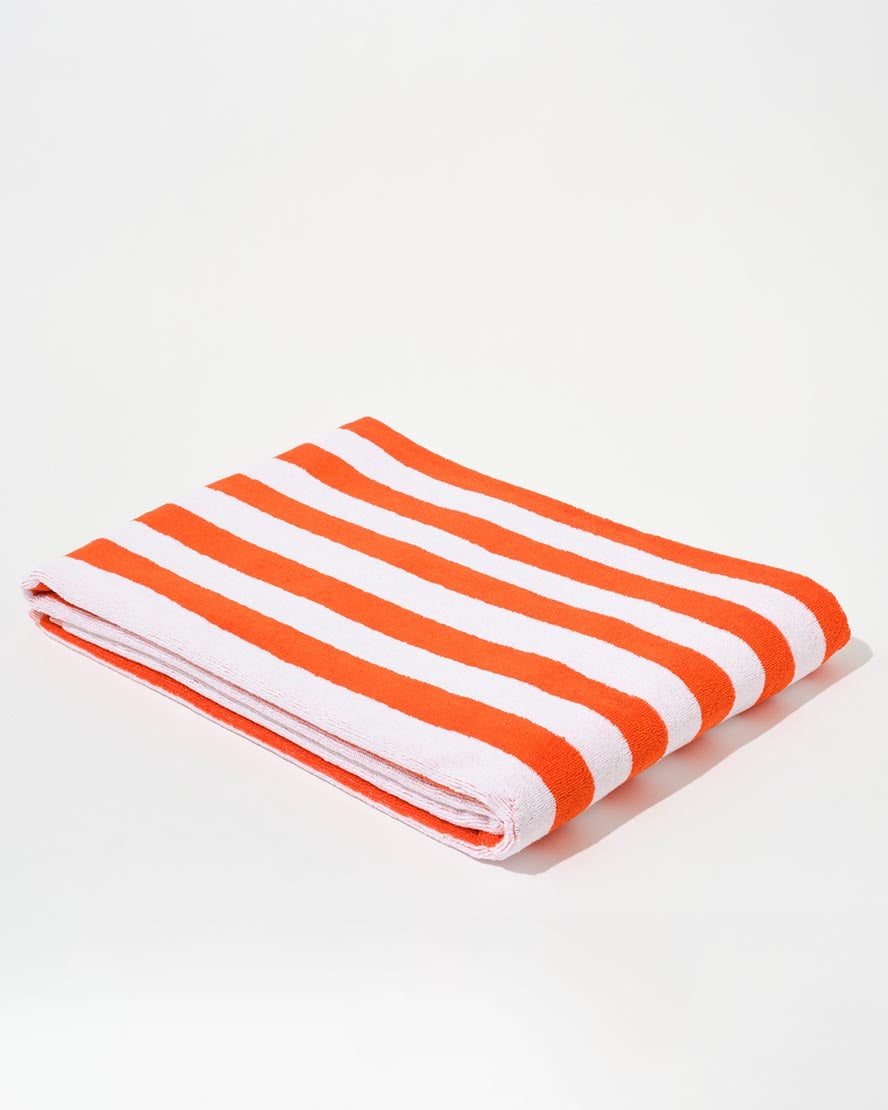 Towel Set Narrow Stripe in Orange