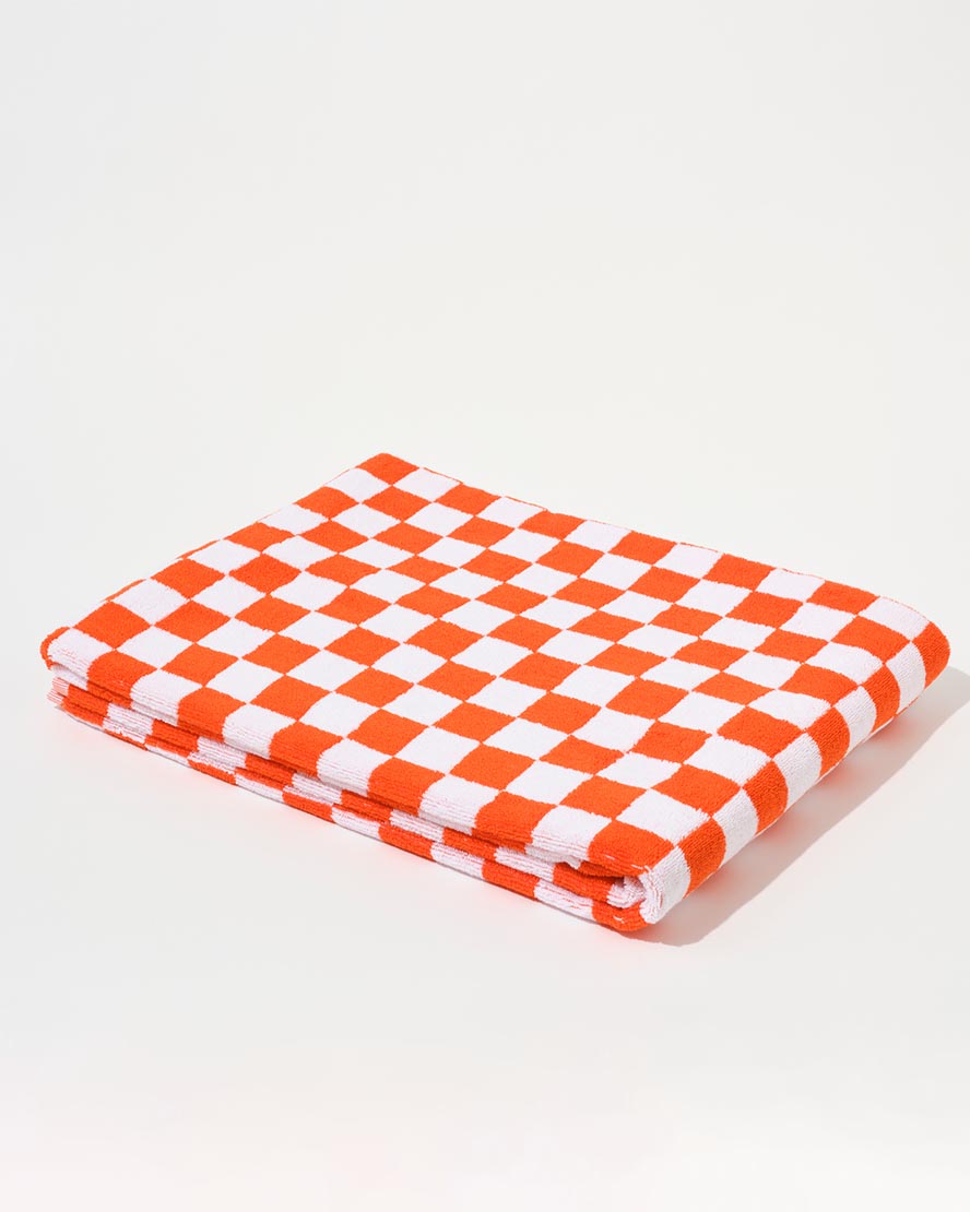 Towel Set Small Check in Orange