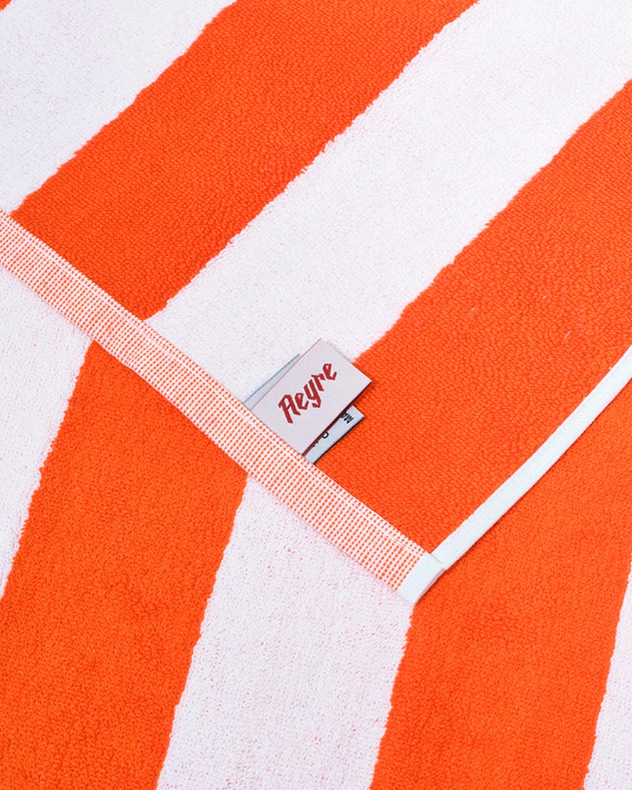 Towel Set Wide Stripe in Orange