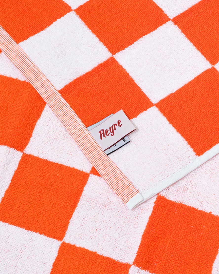 Towel Set Big Check in Orange