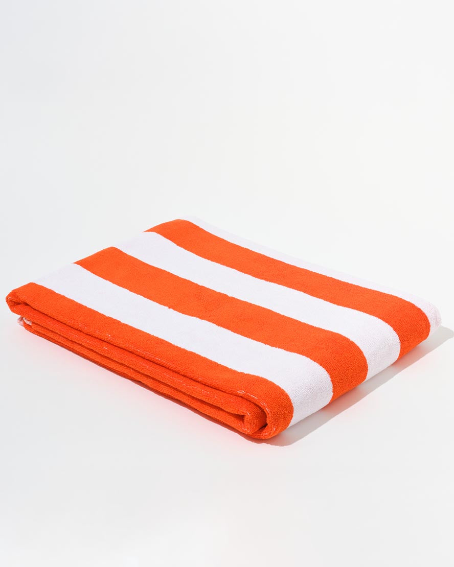 Towel Set Wide Stripe in Orange