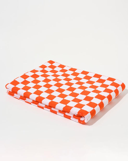 Towel Set Small Check in Orange