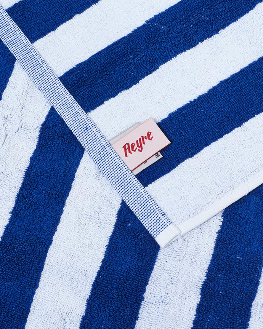 Towel Set Narrow Stripe in Cobalt