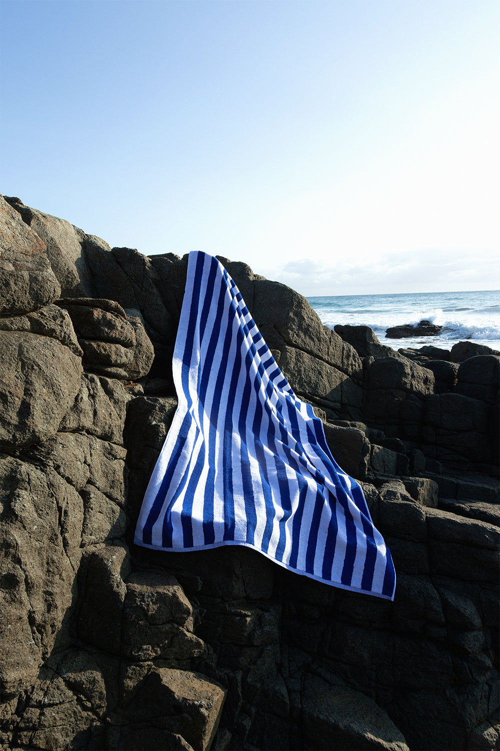 Towel Set Narrow Stripe Cobalt - Reliquia Jewellery