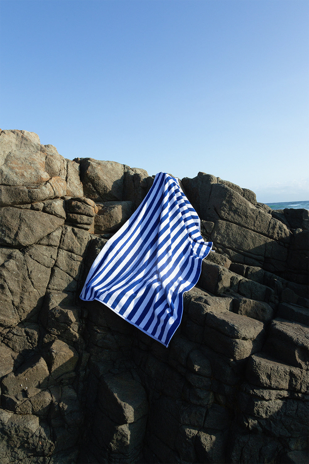 Towel Set Narrow Stripe Cobalt - Reliquia Jewellery