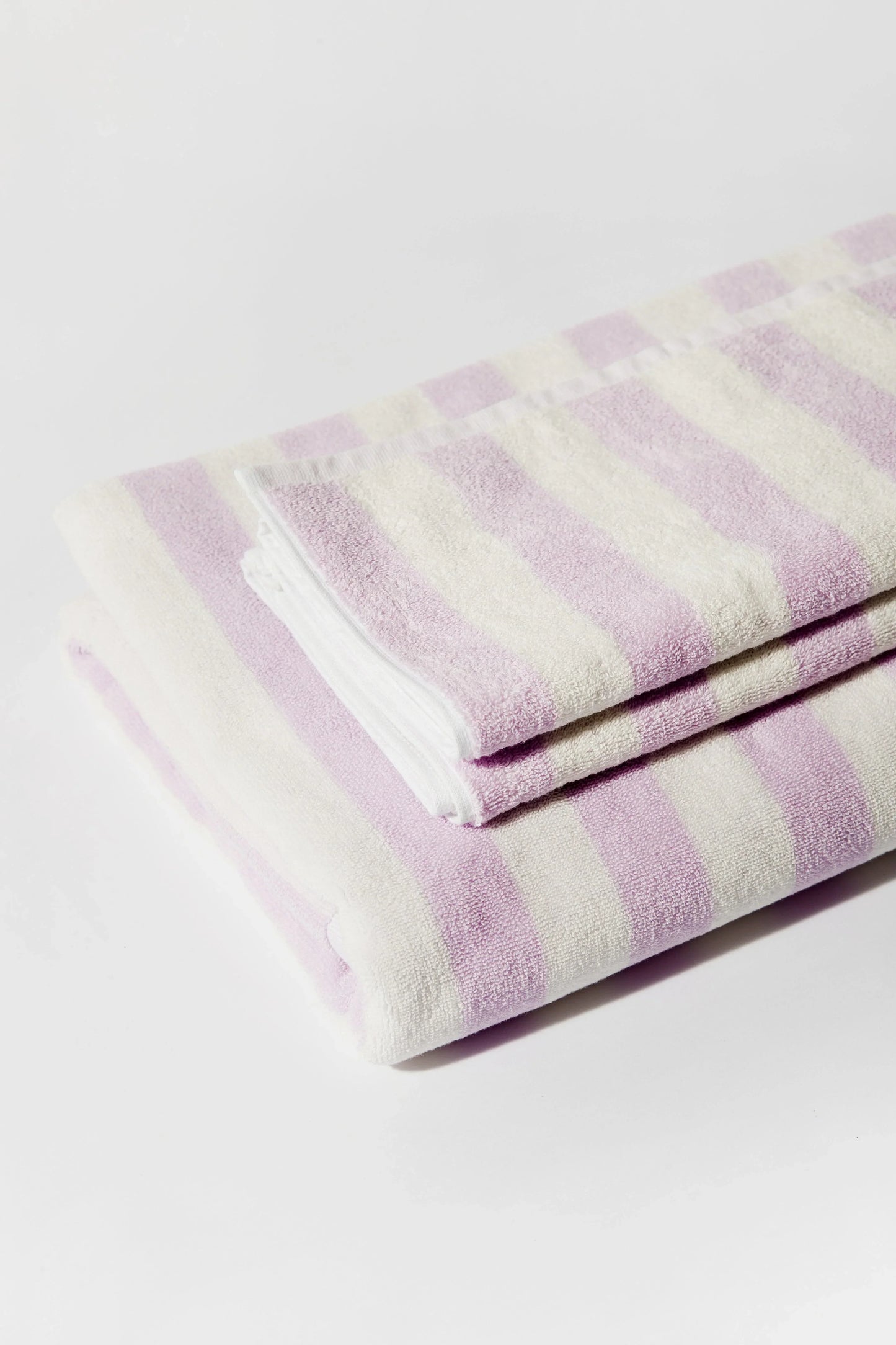 Towel Set Narrow Stripe Lilac - Reliquia Jewellery