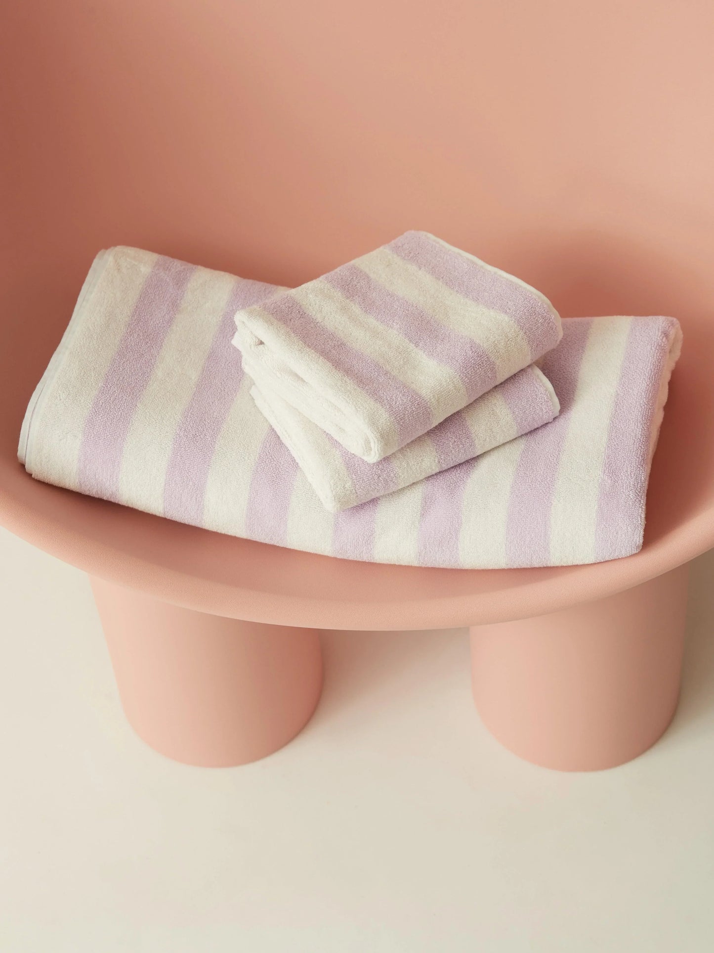 Towel Set Narrow Stripe Lilac - Reliquia Jewellery