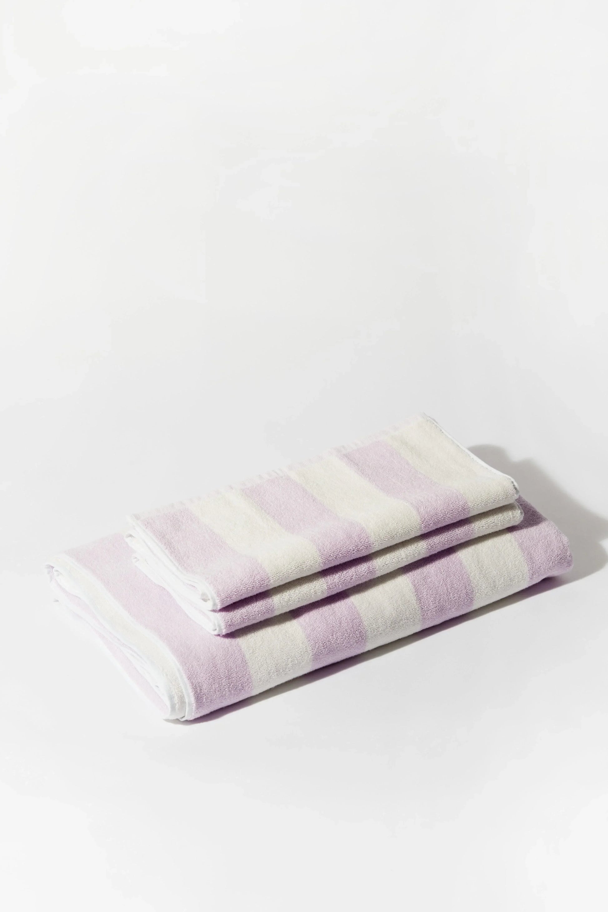 Towel Set Wide Stripe Lilac - Reliquia Jewellery