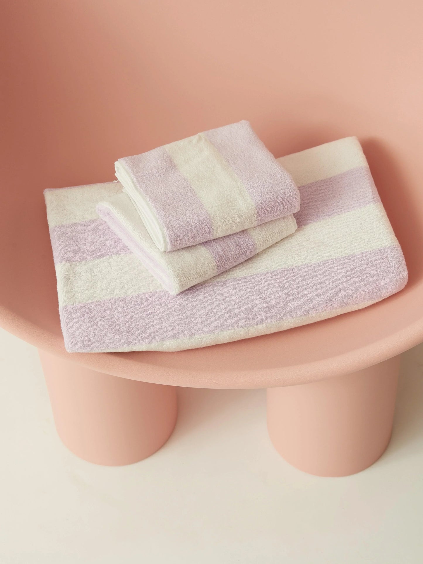 Towel Set Wide Stripe Lilac - Reliquia Jewellery