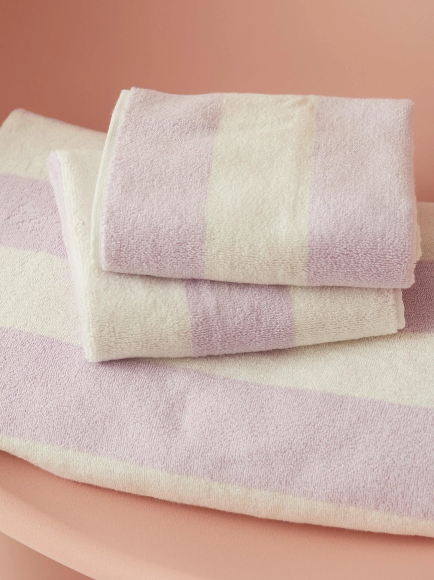 Towel Set Wide Stripe Lilac - Reliquia Jewellery